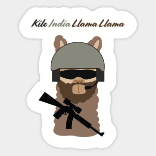 Spec Op Llama - Kilo India Llama Llama Sticker